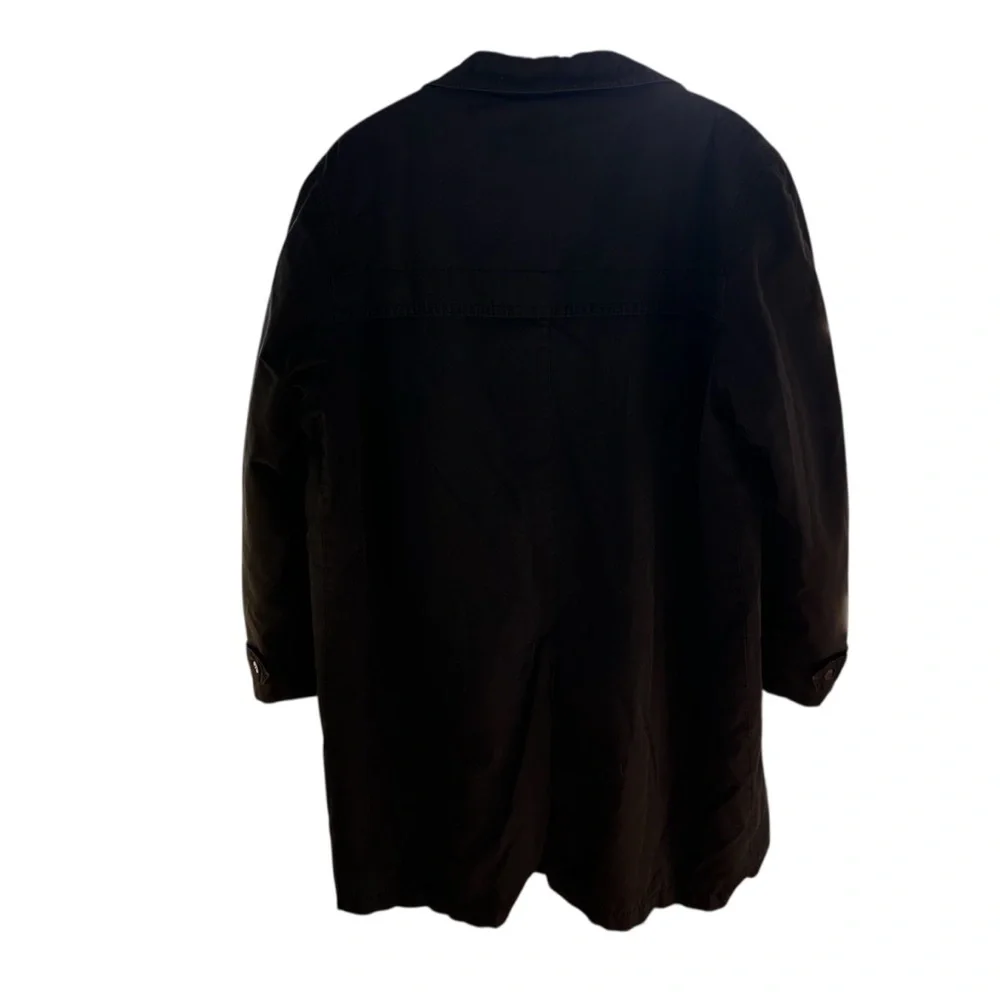 Vintage Elegant Black Trench Barn Ranch Coat with Red Interior Size 44 - Picture 4 of 8